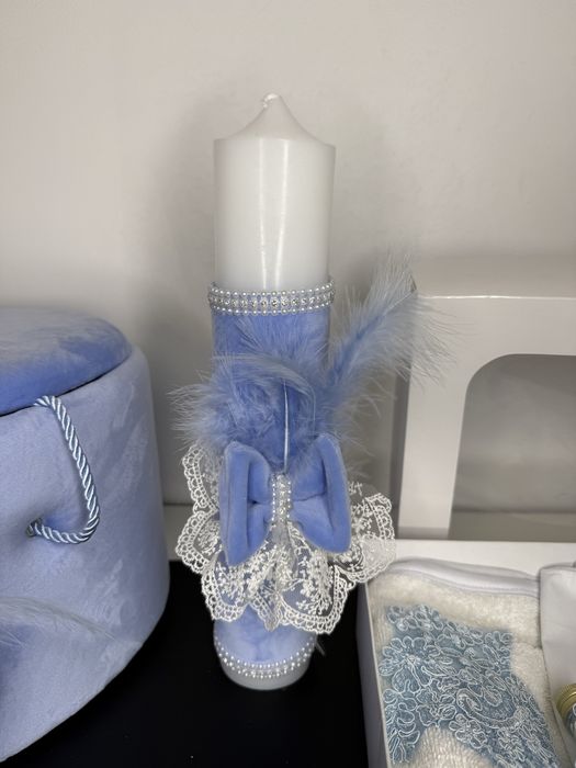 Trusou botez cu lumanare , cutie , costum