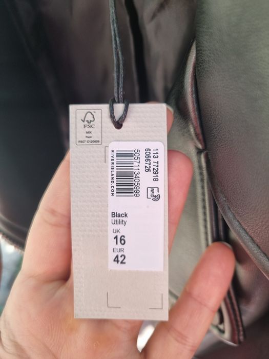 Geaca Biker River Island cu eticheta