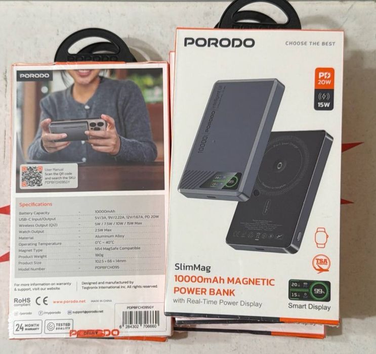 Porodo SlimMag 10000mAh Magnetic Power Bank
