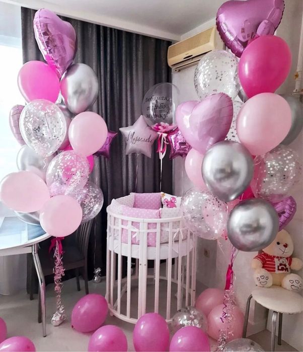 Оформление шарами на выписку