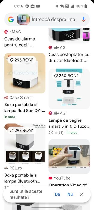 BOXĂ Bluetooth, veioză multicolor , ceas  deșteptător.