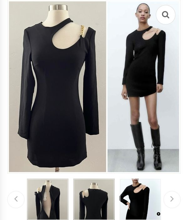 Черна къса рокля Zara