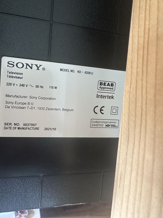 vand  televizor sony bravia, diagonala 108
