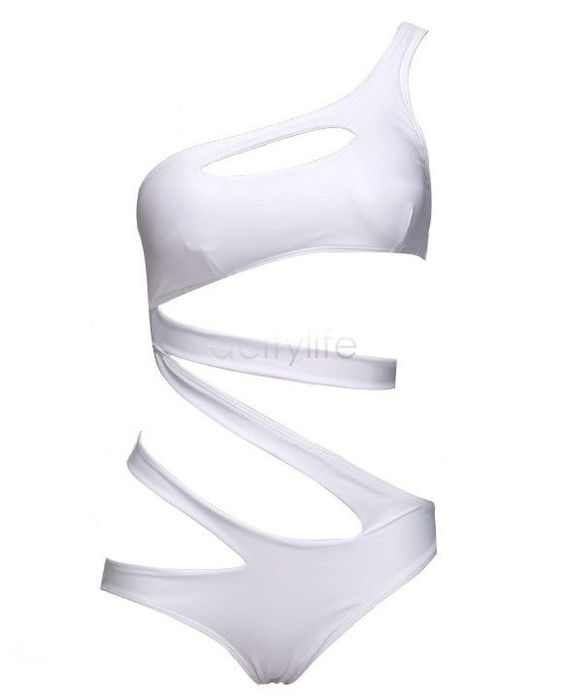 Изрязан цял асиметричен бански