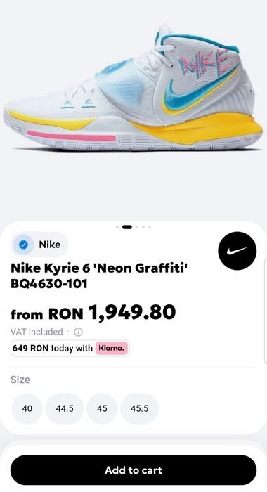 Adidasi Nike Kyrie 6 EP Neon Graffiti, pantofi baschet, Sneakers White Blue-Fury Opti-Yellow, mărimea 42 EU unisex
