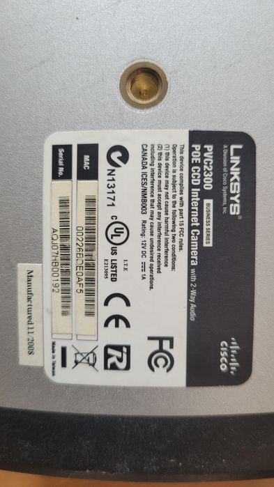 Продам камеру LinkSys PVC 2300