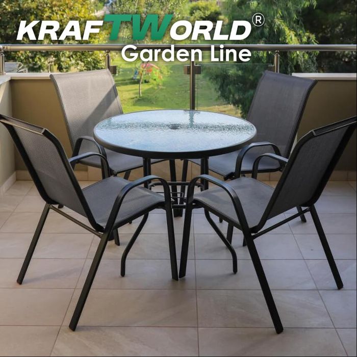 Градински Kомплект– 4 Стола и кръгла Маса