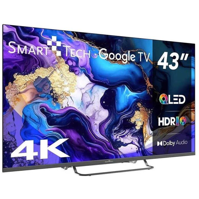 Televizor SmartTech QLED 43QG02V, 108 cm, Netflix + Disney, 4K Ultra HD, Pret 749 Lei