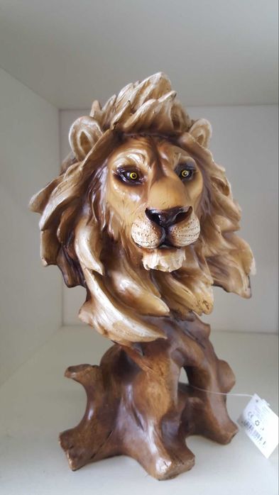 Лъв Статуетка Фигура Лъвска Глава 28см