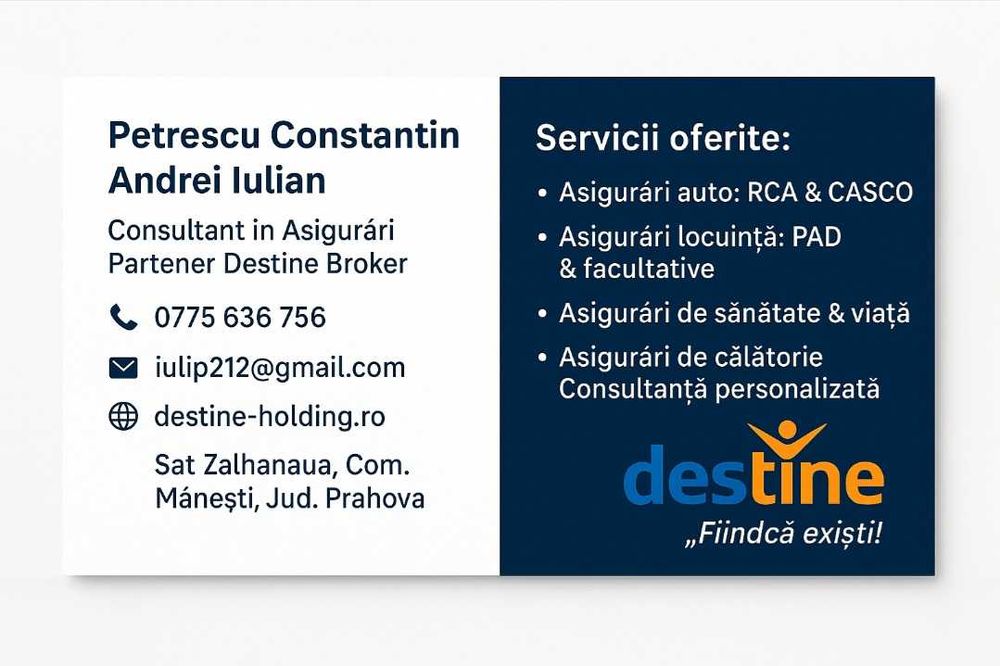 Asigurări - RCA, CASCO, Locuință, Sănătate, Călătorii