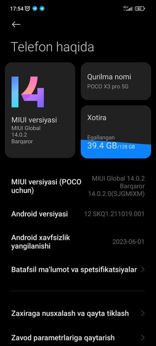 Poco x3nfs karopka hujjat zaryadnik full