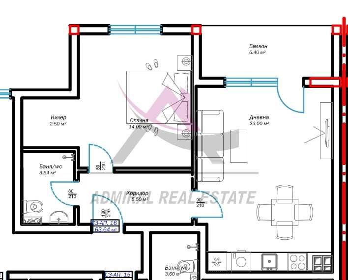 Продава се Двустаен апартамент в Варна, Възраждане 3 - 81 кв.м за 1136 €/кв.м - Снимка #2