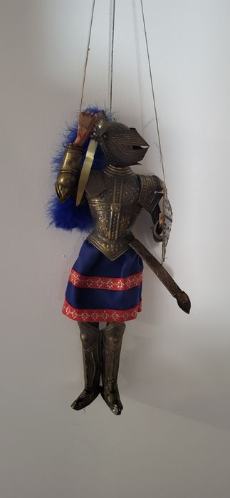 Marioneta cavaler lemn cu metal, 45 cm