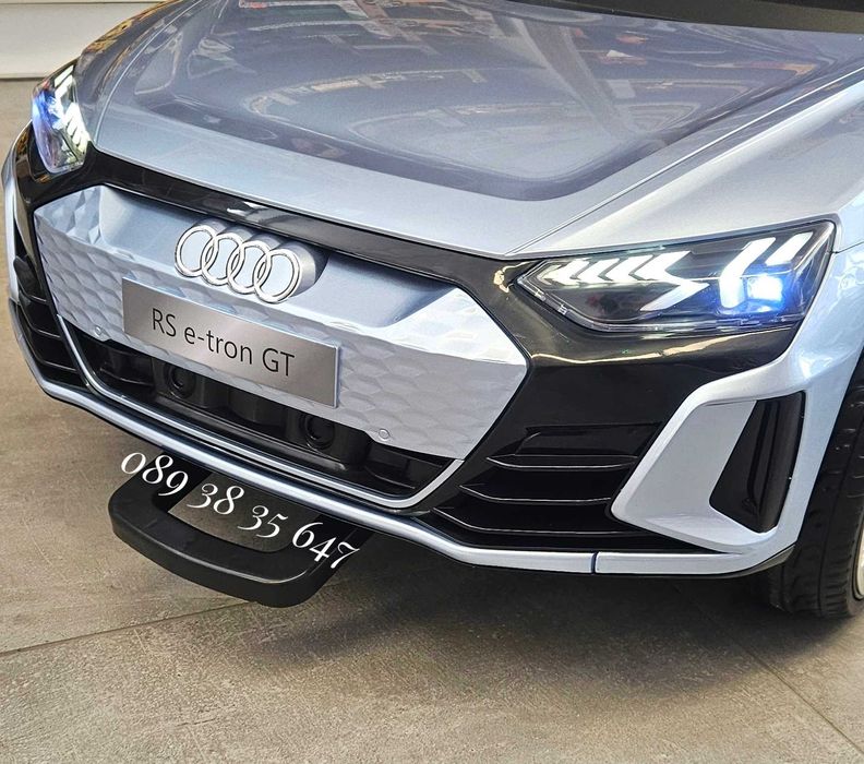 ТОП ЦЕНА!НОВО!Акумулаторна кола AUDI RS E-TRON GT с 12V,МЕКИ ГУМИ,металик,USB