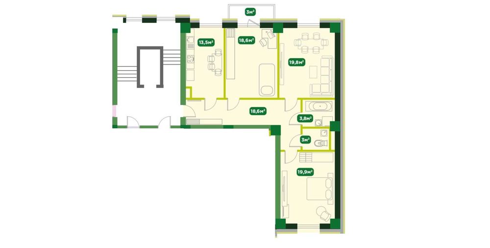 Продается 3-х комнатная квартира в ЖК"Parkent Gardens" 107 кв.м.