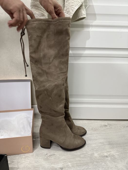 Замшевые ботфорды