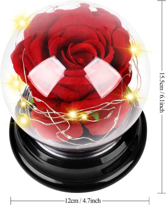 Нова роза LED светлини кутия Подарък за жена приятелка гадже Годишнина