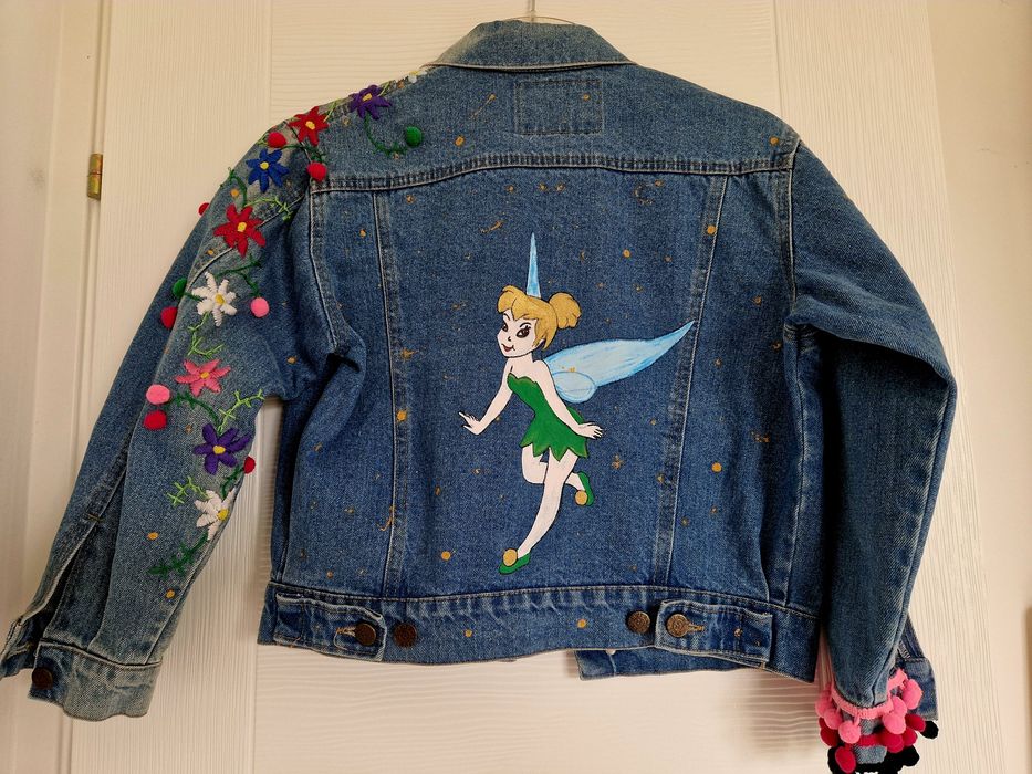 Geaca jeans pictată manual