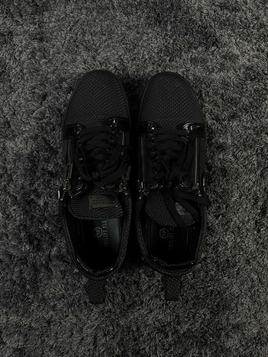 Philipp Plein Leather Lo-Top Hexagon Sneakers Мъжки Обувки