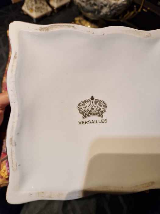 Страхотна голяма антикварна порцеланова фруктиера