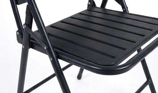 Сгъваем градински стол – метал и пластмаса – черен 55×55×90