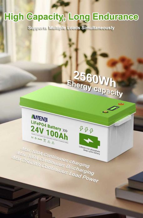 LifePo4 Baterie ANENJI 24V/100AH