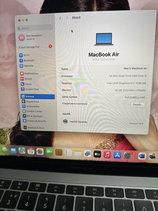 Apple MacBook Air 2019 Touchpad.