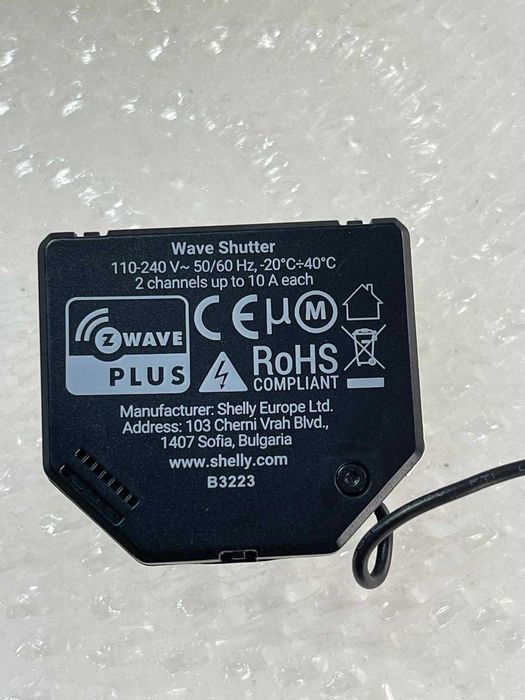 Shelly Wave Shutter, Comutator Z-Wave pentru obloane cu măsurare a consumului – 10 A pe canal | pentru obloane, jaluzele | e necesar un gateway Z-Wave