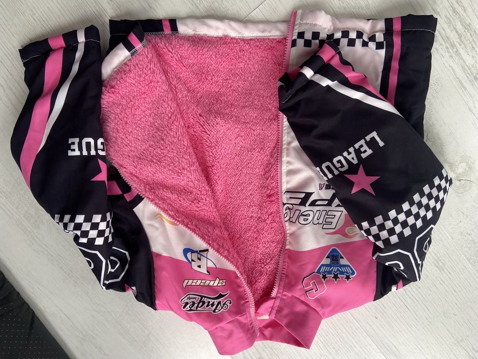 Ново детско късо мото яке за момиче, 7 г.