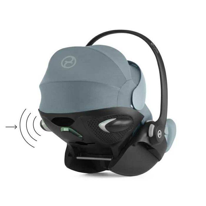Scoica auto ca noua Cybex Cloud G3 Plus Stormy Blue i-Size 40-87 cm (0-13 kg) - Pozitie ergonomica Lie-Flat, rotire 180° si ventilatie 3D Mesh