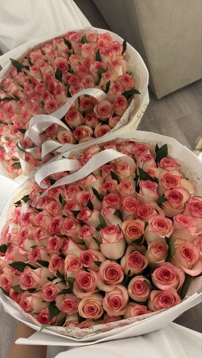 Цветы 101 роза розывый