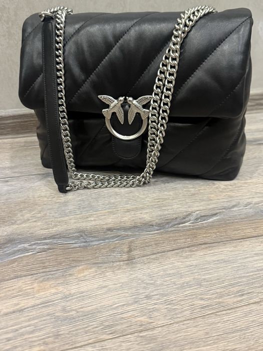 Pinko, Кожена чанта Love Classic Icon maxi, Черен