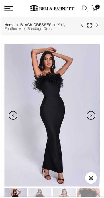 Rochie neagra de seara cu puf