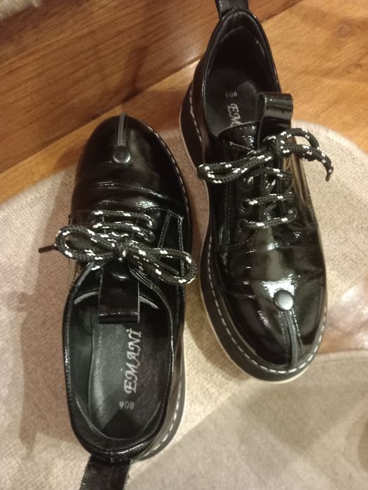 Pantofi EMANI piele naturala lacuita