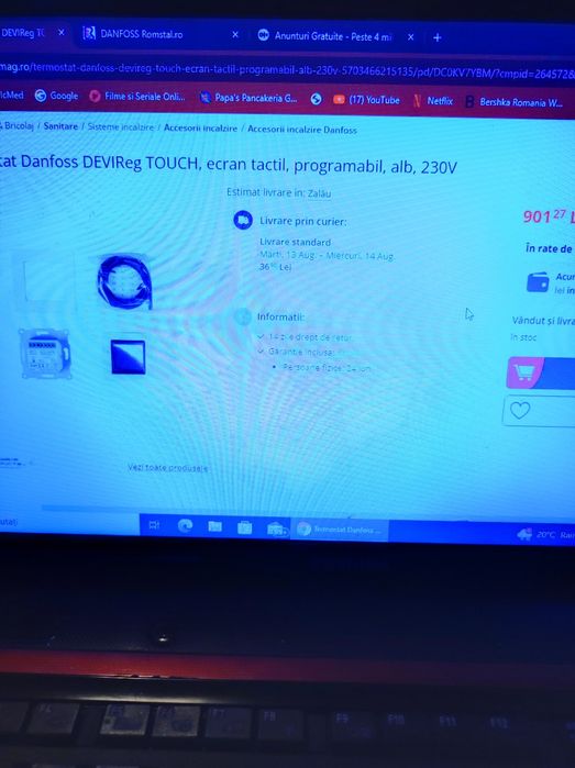 Termostat inteligent Danfoss DeviReg ecran tactil