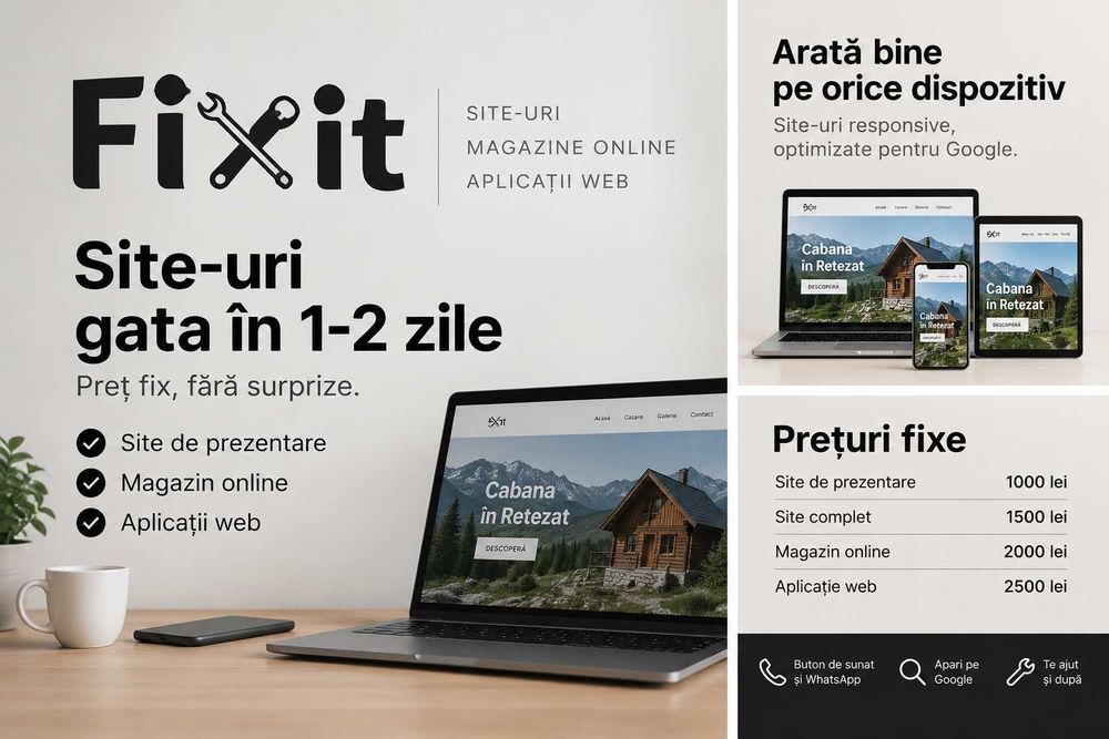 Site de prezentare / magazin online – rapid, preț fix