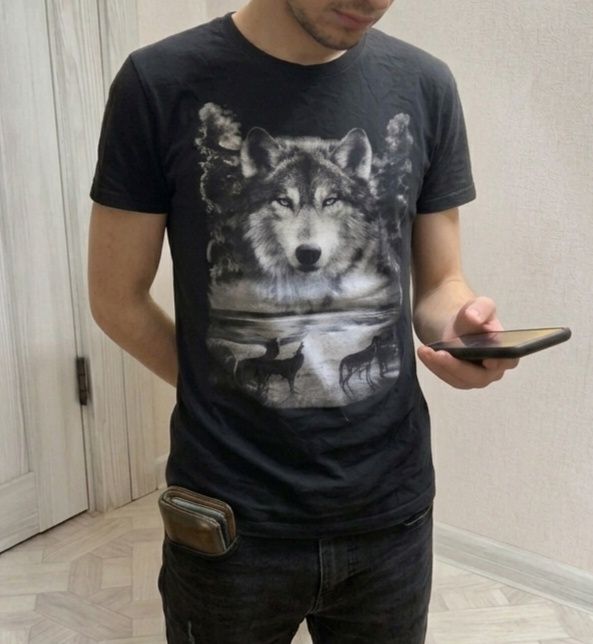 Футболка мужская с волком