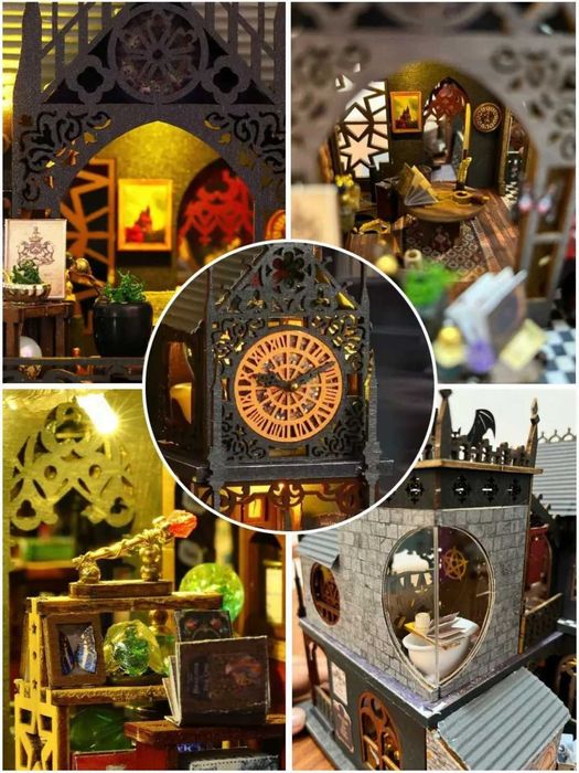 Румбокс «Мистический замок» с LED-подсветкой, миниатюрный интерьер