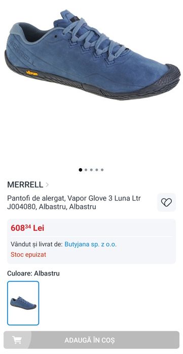 Pantofi de alergat, barefoot MERRELL Vapor Glove 3 Luna Vibram, Nr. 41 EU