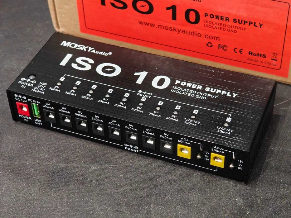 Блок питания для гитарных педалей эффектов, изолированный