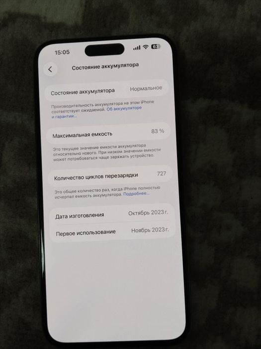 Iphone 15 max ideal xolati