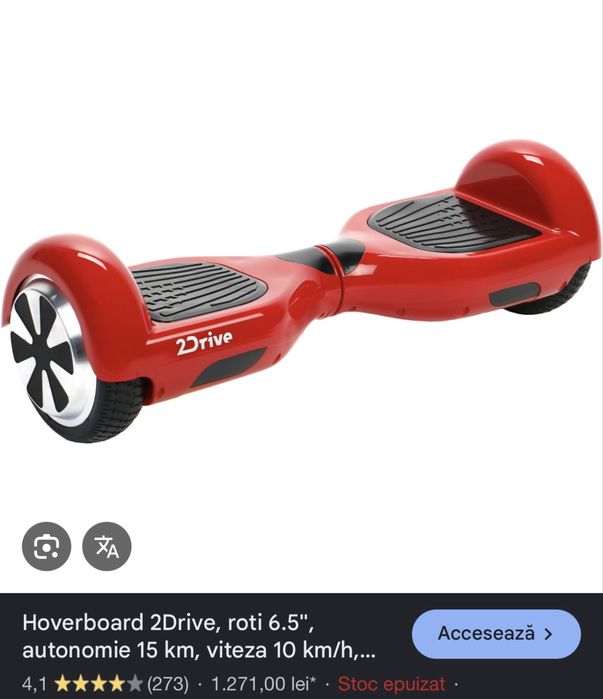 Hoverboard 2Drive 6.5” – stare foarte bună, autonomie 15 km