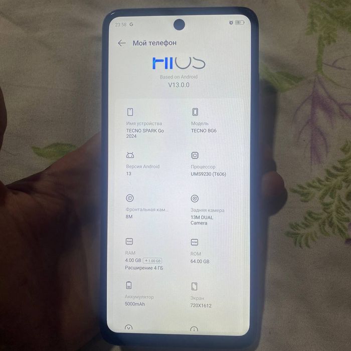 TECNO SPARK Go 2024 xotrasi 4+1.64gb