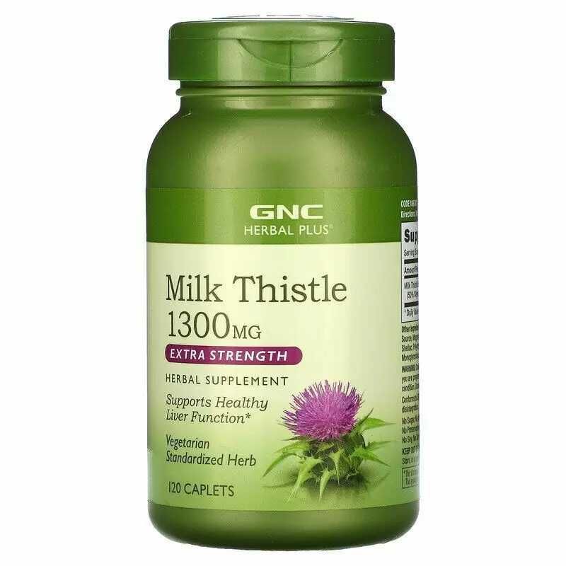 Расторопша, силимарин, Milk Thistle, GNC, 1300 мг, 120 шт США: 27 у.е .