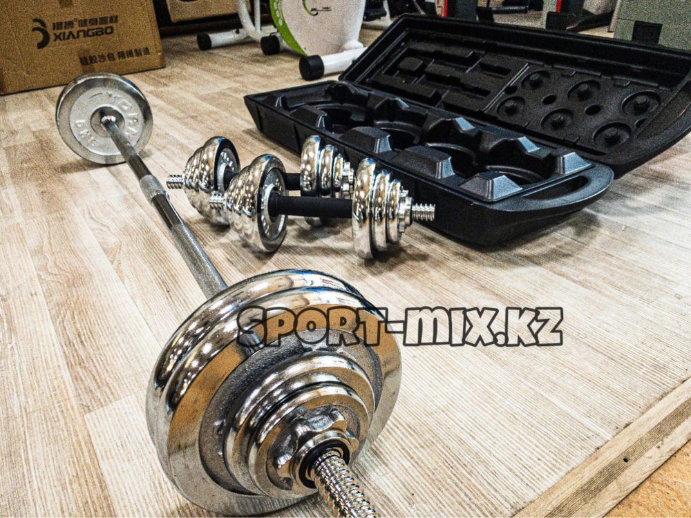 Набор гантелей + штанга сборная York Fitness 50 кг.: 49 000 тг ...
