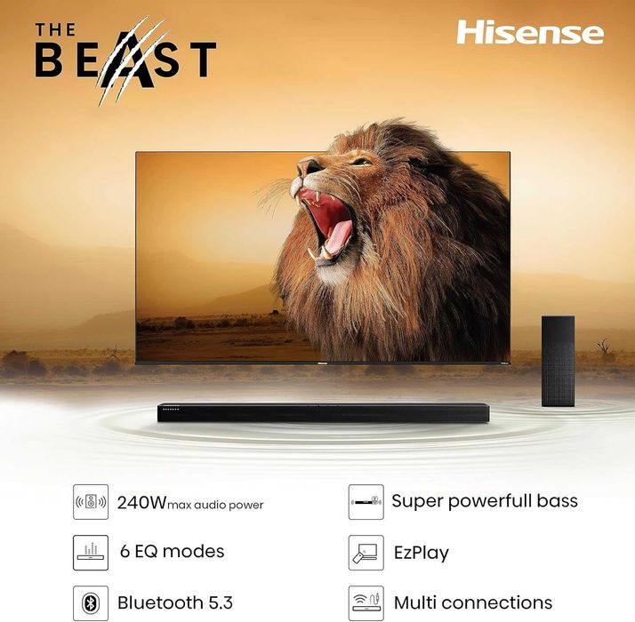 Саундбар Hisense HS2100, 2.1, 240W, Dolby Audio, DTS