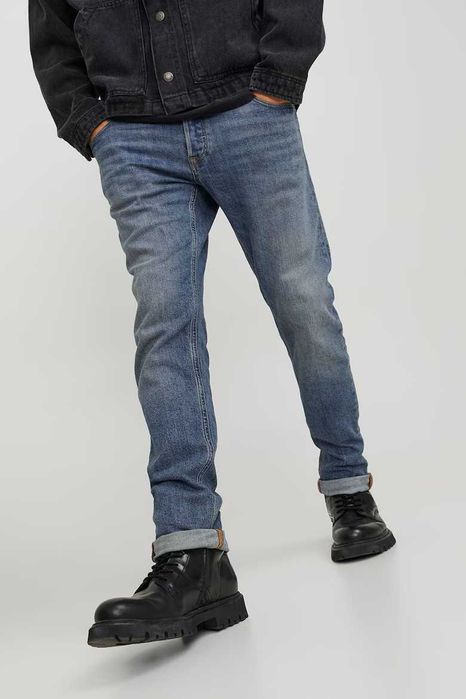 Jeans blugi slim fit barbati Jack & Jones, culoare albastra, noi