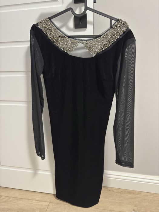 дамска къса черна рокля