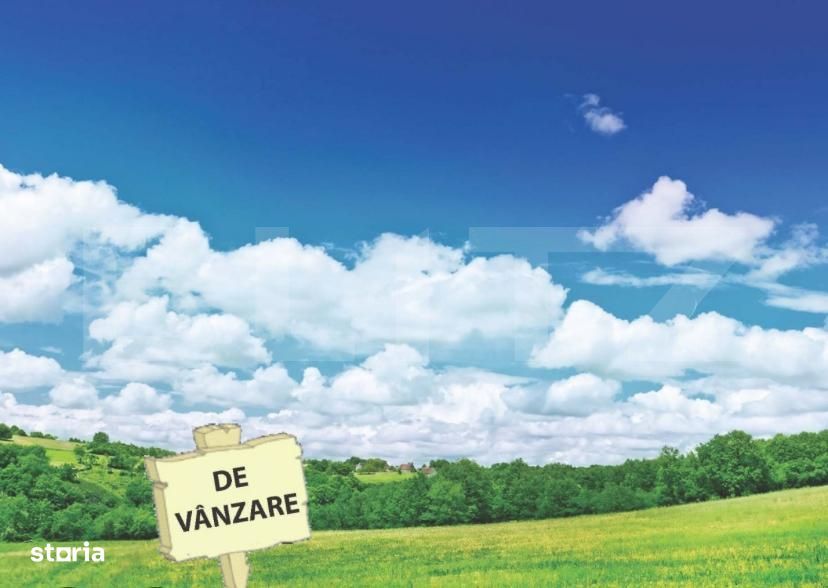 Teren intravilan, 4.600 mp, front 23 ml, deschidere la E 58, zona Plop