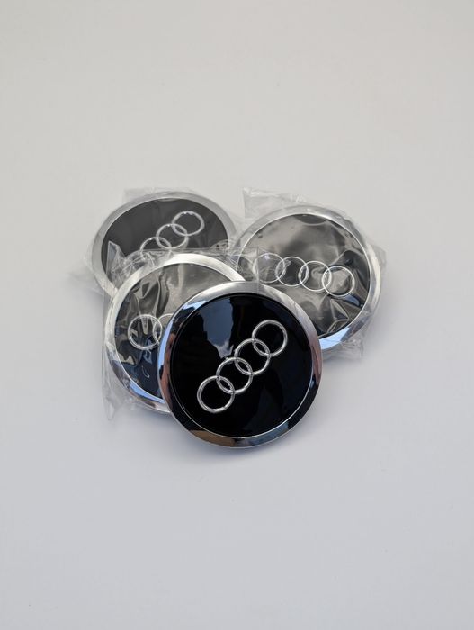 Set 4 capace roti 69mm compatibil cu  janta Audi Negre / Gri